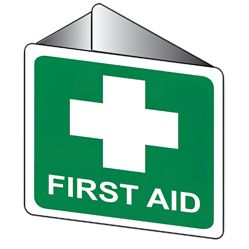 AeroSupplies Off-Wall Poly First Aid Sign 22.5 x 22.5cm