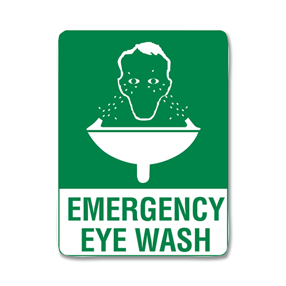 Aerosupplies Small Poly Emergency Eyewash Sign 30 x 22.5cm