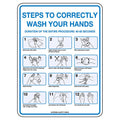 Aerosupplies Poly Hand Washing Steps Sign 30 x 22.5cm