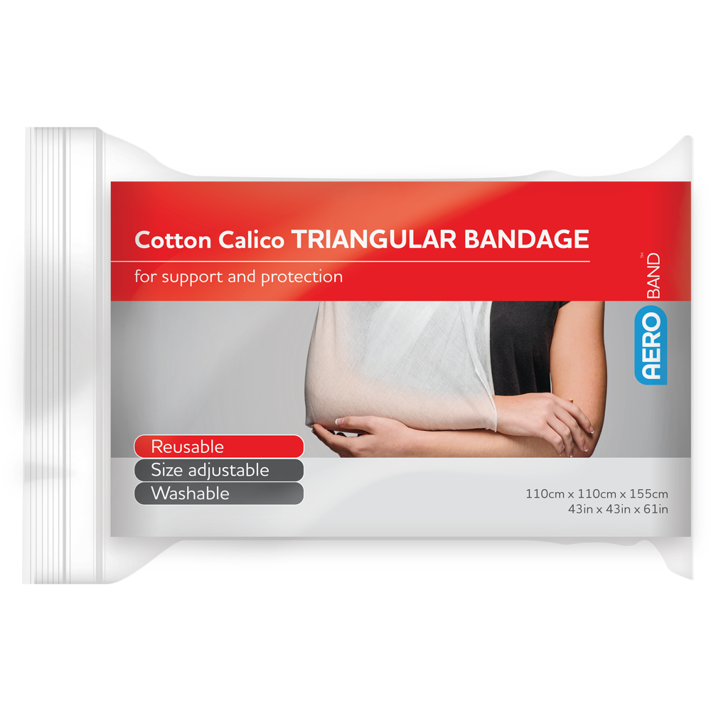 AeroBand Cotton Calico Triangular Bandage 110 x 110 x 155cm Bag/10
