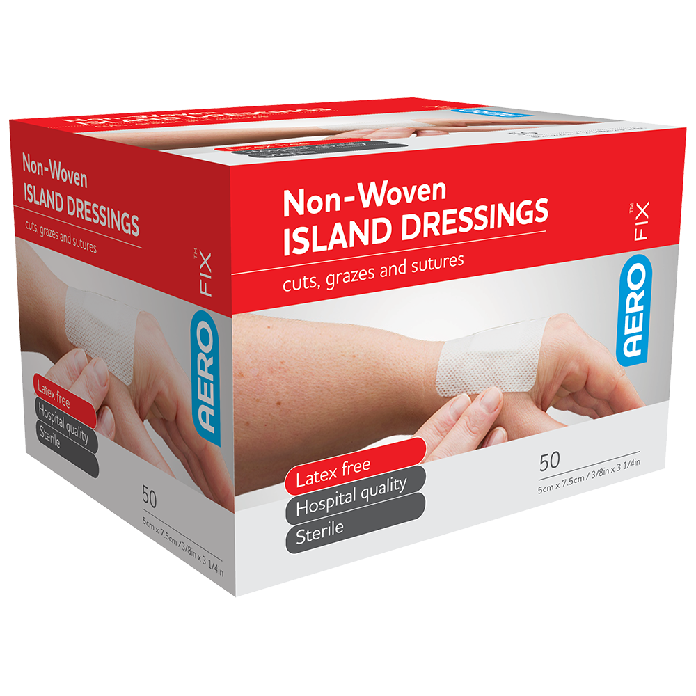 Aero Healthcare AEROFIX Non-Woven Island Dressing 5 x 7.5cm Box/50