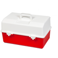 AEROCASE Red and White Plastic Tacklebox 2 Tray Cantilever 16 x 33 x 19cm