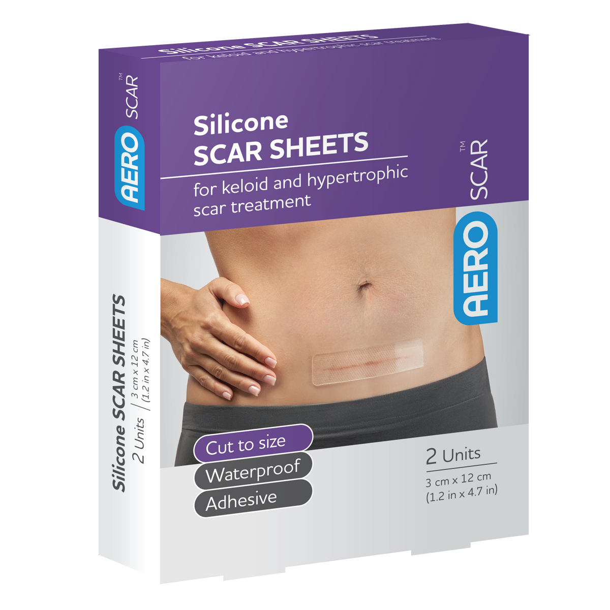 AeroScar Silicone Scar Sheets 3 x 12cm Box/2