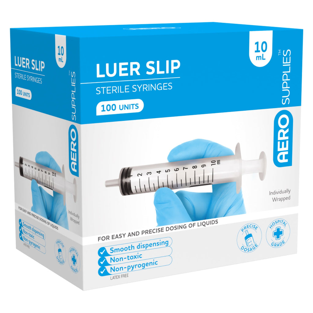 AeroSupplies LuerSlip Syringe 10ml Box 100