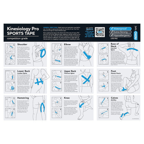 Aerotape Tan Kinesiology Pro Sports Tape 5cm x 5m Pack of 12