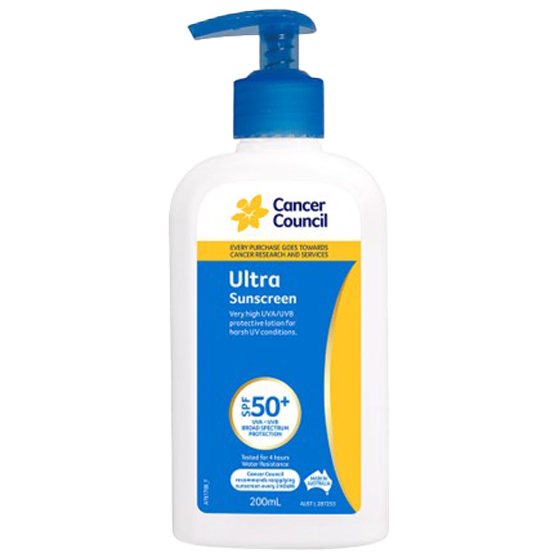 Cancer Council SPF50+ Ultra Sunscreen Pump 200mL