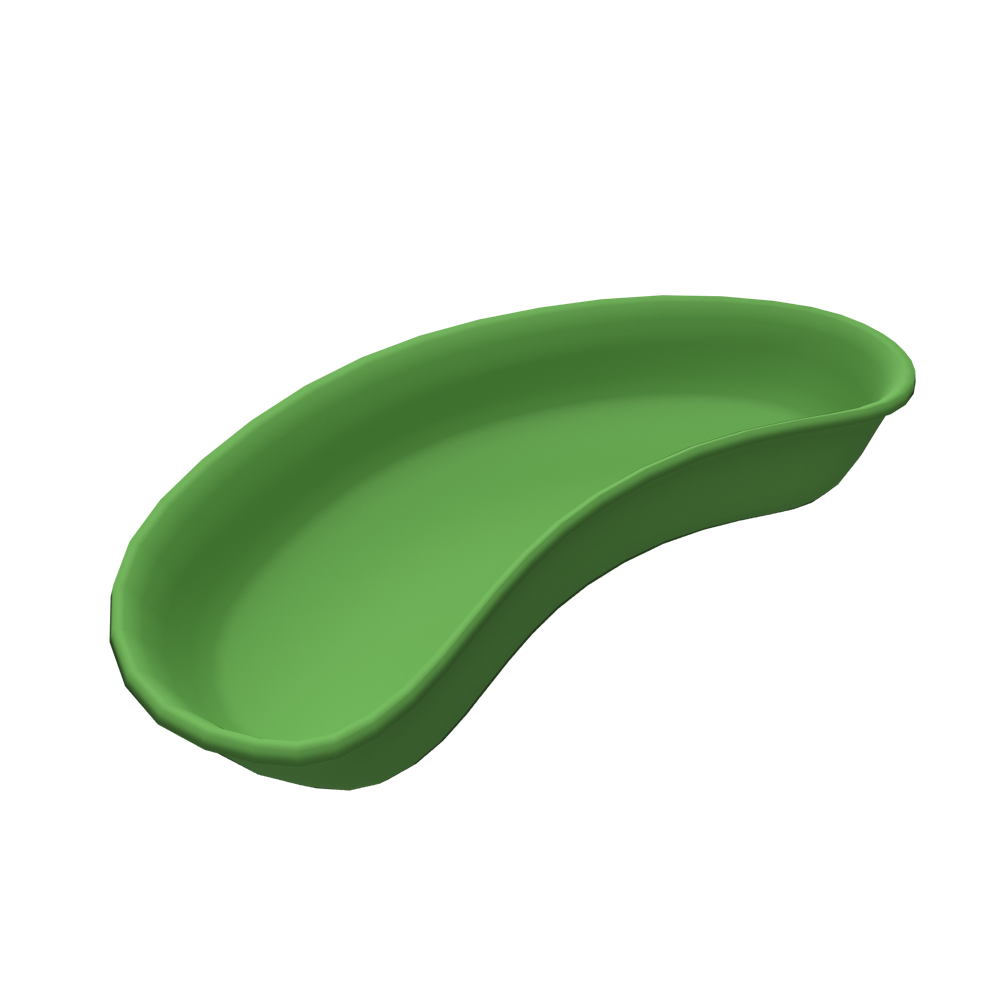 AeroSupplies Disposable Green Plastic Kidney Dish 700mL (230mm)