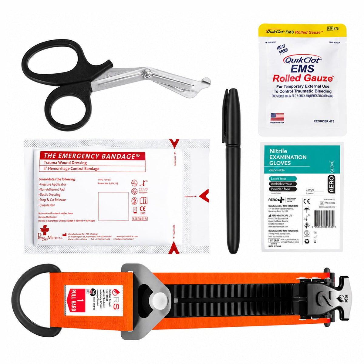 RapidStop Bleed Control Small Pack with QuikClot EMS Roll
