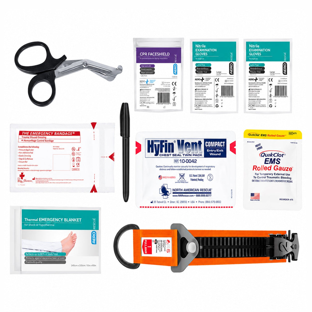 RapidStop Bleed Control Medium Pack with QuikClot EMS Roll