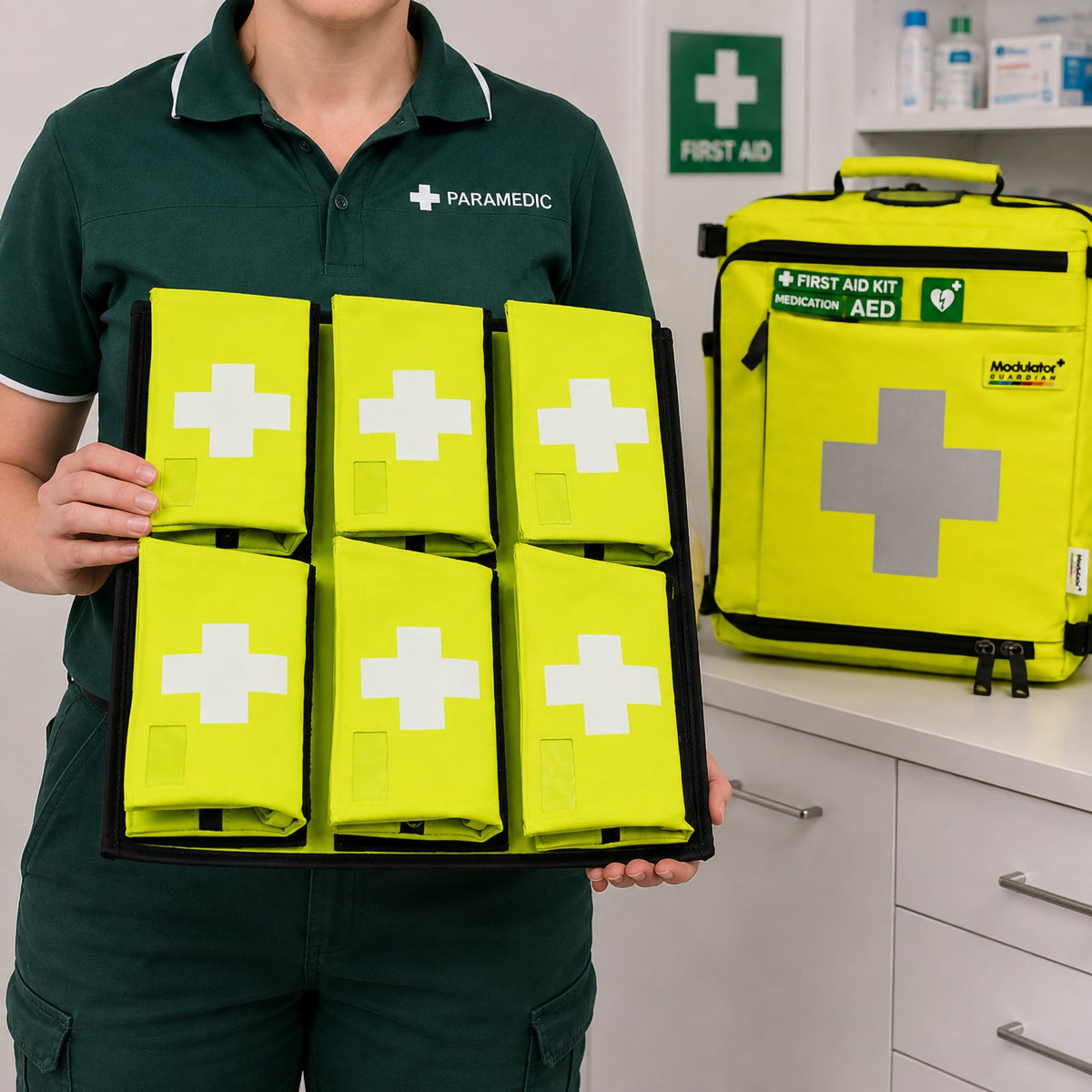 Allergy Board Insert and 6 First Aid Kit Bags 44 x 37cm