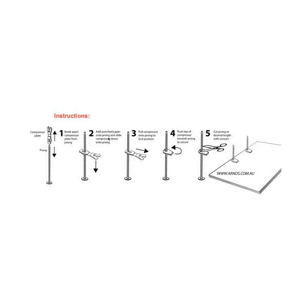 Arnos F450B Polypost Plastic Paper Binders Bulk Box 500