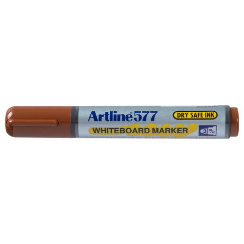 Artline 577 Whiteboard Marker 3mm Bullet Nib Brown Box of 12