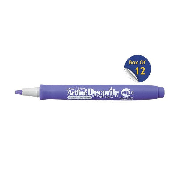 Artline Decorite Marker 3.0mm Pastel Purple Box of 12