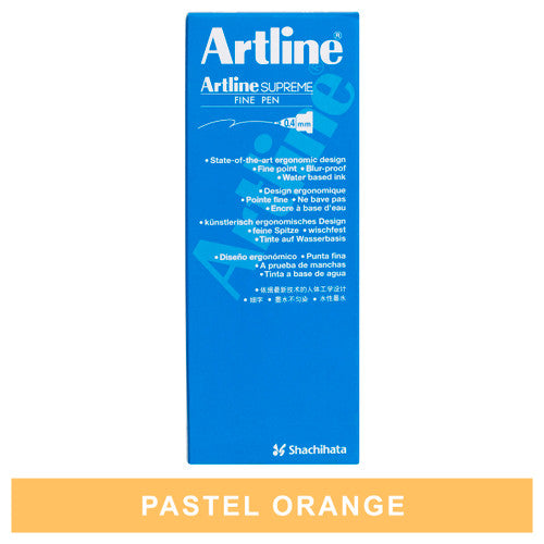 Artline Supreme Fineliner Pen 0.4mm Pastel Orange Box of 12
