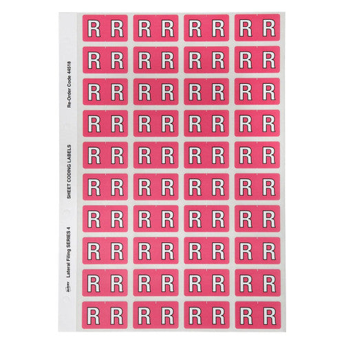 Avery Alphabetical R Side Tab Colour Coding Label 25 x 42mm Pink 240 Pack