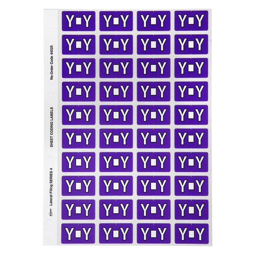 Avery Alphabetical Y Side Tab Colour Coding Label 25 x 42mm Purple 240 Pack