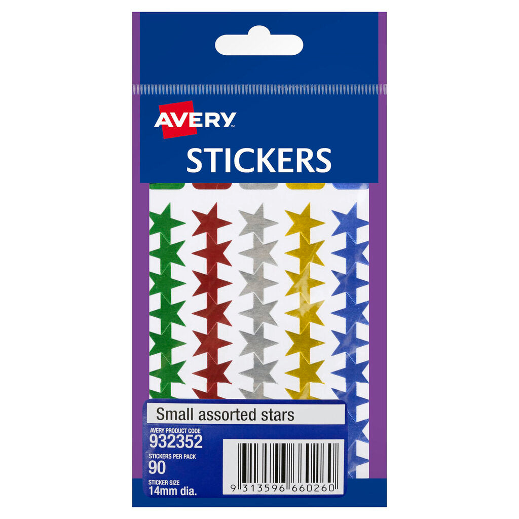 Avery Assorted Multi-Purpose Stickers Small Stars 90 Pack