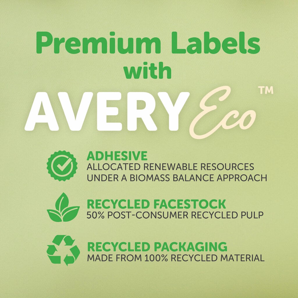AveryEco Quick Peel Address Labels with Sure Feed L7160 420 Pack 63.5 x 38.1mm Laser White 21UP