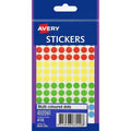 Avery Assorted Dot Stickers 8mm diameter Pack 416