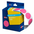 Avery Pink Circle Dispenser Labels 24mm Removable 500 Pack