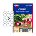 Avery Glossy Oval Labels L7102 63.5 x 42.3mm Pack 180
