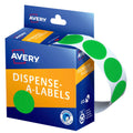 Avery Green Dispenser Labels Circle 24mm 500 Pack