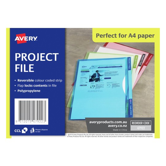 Avery Green Transparent Plastic Project File A4