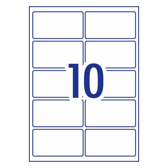 Avery White Heavy Duty Permanent Laser Label 10up 96x50.8mm