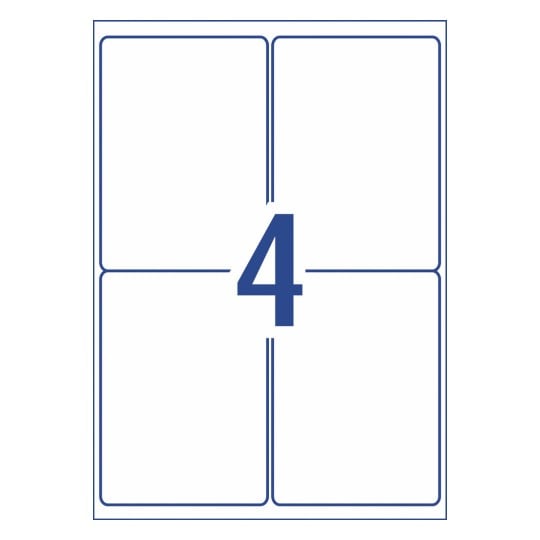 Avery White Heavy Duty Permanent Laser Label 4up 99.1x139mm