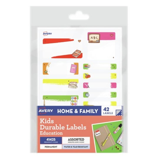 Avery Kids Durable Labels Education Pack 42