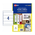 Avery Filing Labels Lever Arch Spine 200 x 60mm 4UP 100 Labels