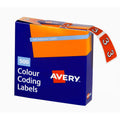 Avery Numeric 3 Side Tab Colour Coding Label 25 x 38mm Dark Orange 500 Roll