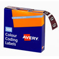 Avery Numeric 9 Side Tab Colour Coding Label 25 x 38mm Brown 500 Roll