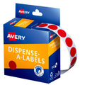 Avery Red Dispenser Labels Circle 14mm 1050 Pack