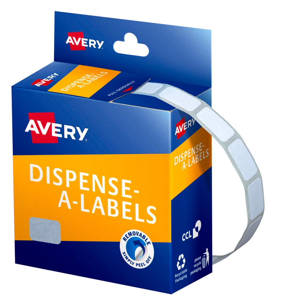 Avery White Dispenser Labels Rectangle 10 x 16mm 1500 Pack