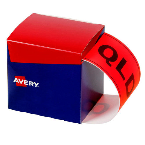 Avery QLD Shipping Labels Fluoro Red 150.4 x 100mm Roll 500