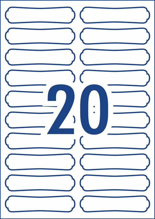 Avery Kitchen and Pantry Labels 66 x 15mm Assorted Shapes Permanent 80 Pack
