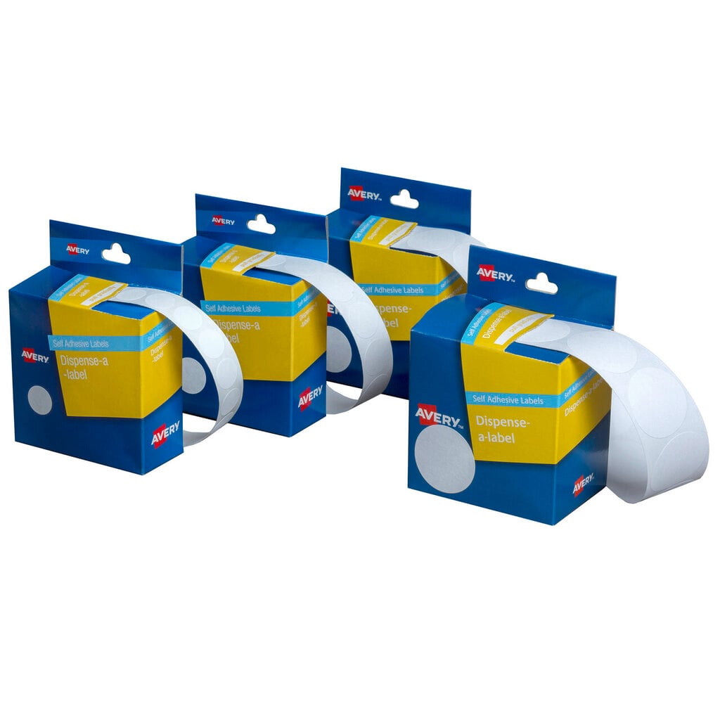 Avery White Dispenser Labels Circle 24mm 550 Pack