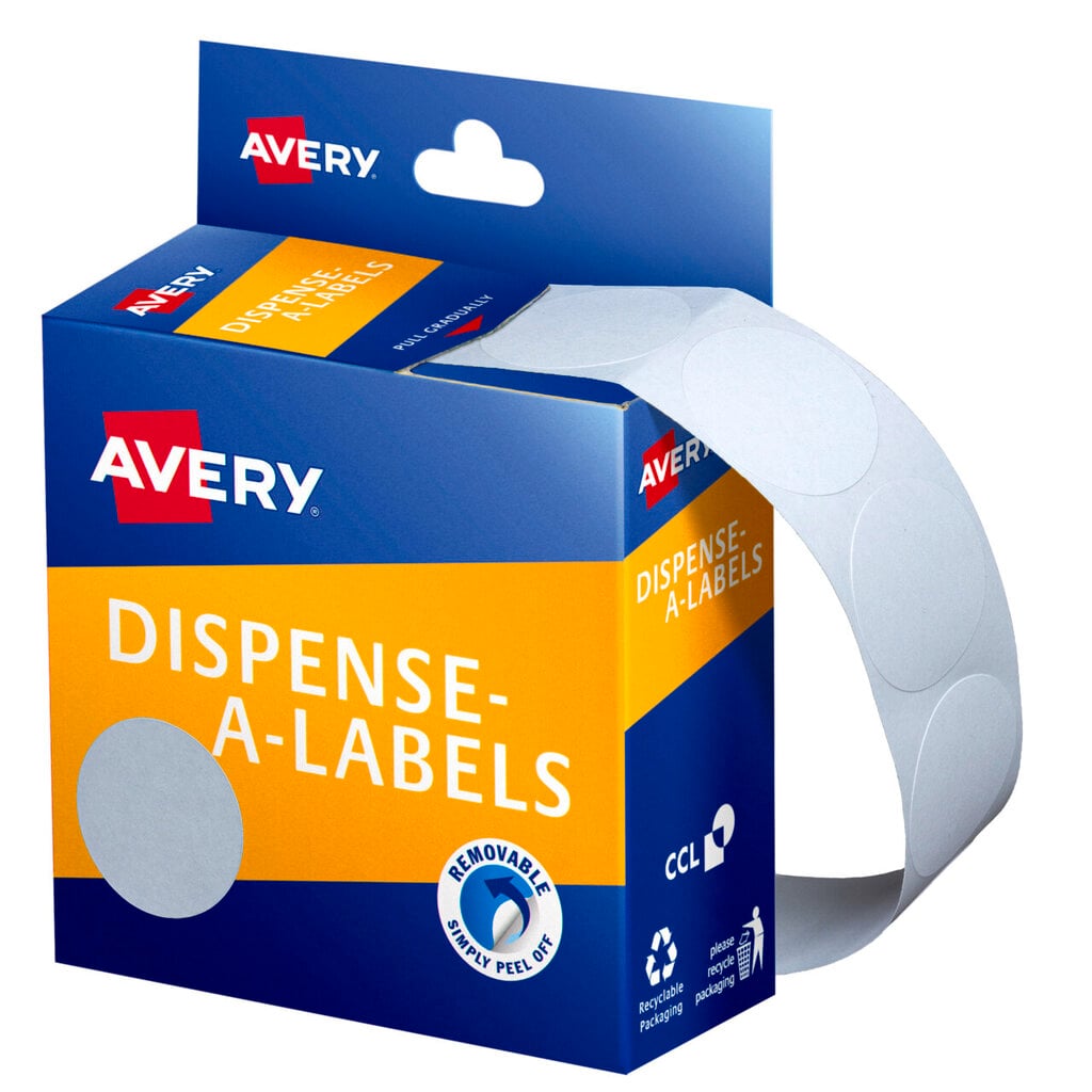 Avery White Dispenser Labels Circle 24mm 550 Pack