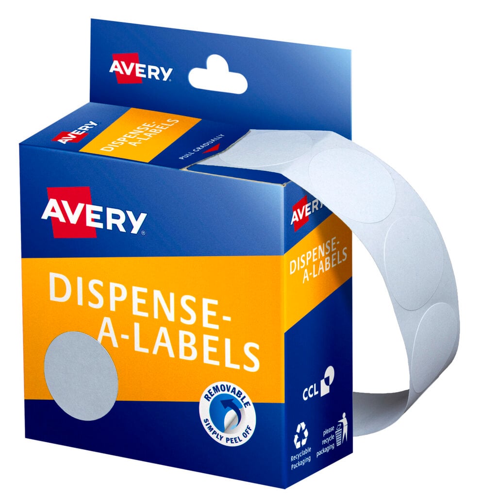 Avery White Dispenser Labels Circle 32mm 350 Pack