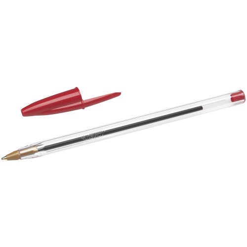 BIC Cristal Ballpoint Pens Medium Red Box of 50