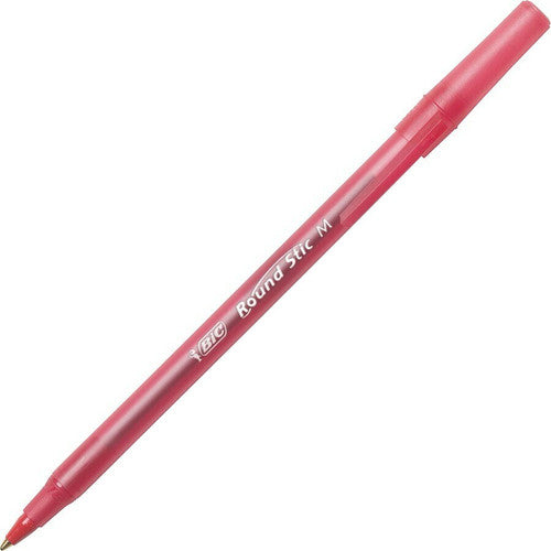 BIC Round Stic Ballpoint Pen Medium 1.0mm Red Box of 12