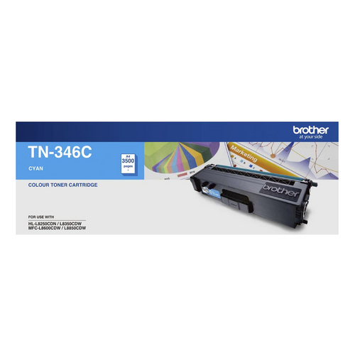 Brother TN346C High Yield Toner Cartridge 3500 Pages Cyan