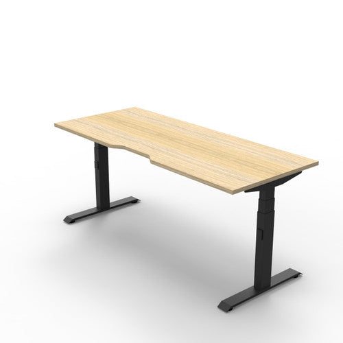 Rapidline Boost Plus Single Sided Workstation 1500 x 750mm Natural Oak / Black Satin