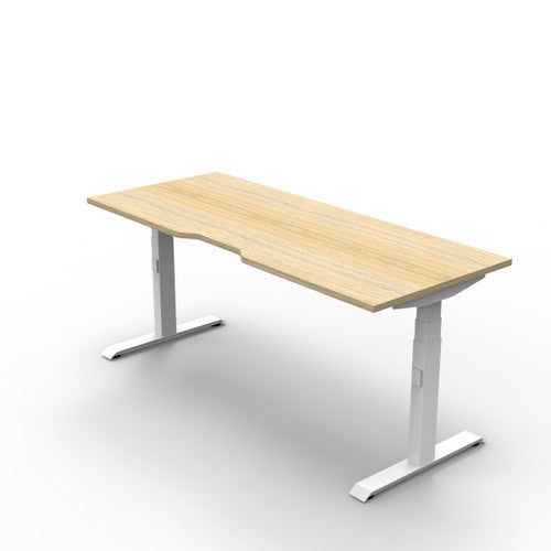 Rapidline Boost Plus Single Sided Workstation 1800 x 750mm Natural Oak / White Satin