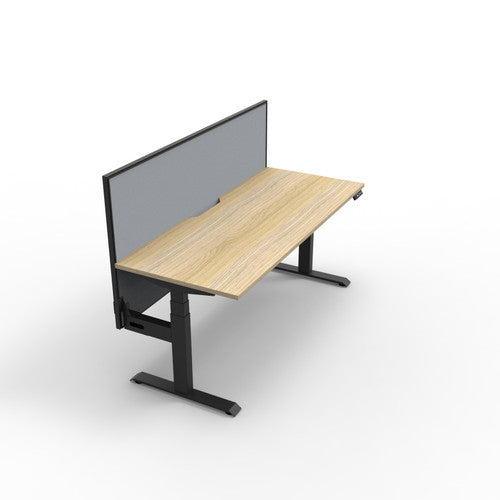 Rapidline Boost Plus Single Sided Workstation 1200 x 750mm with Screen Natural Oak / Black Satin
