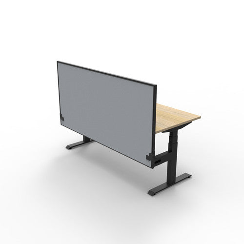 Rapidline Boost Plus Single Sided Workstation 1200 x 750mm with Screen Natural Oak / Black Satin