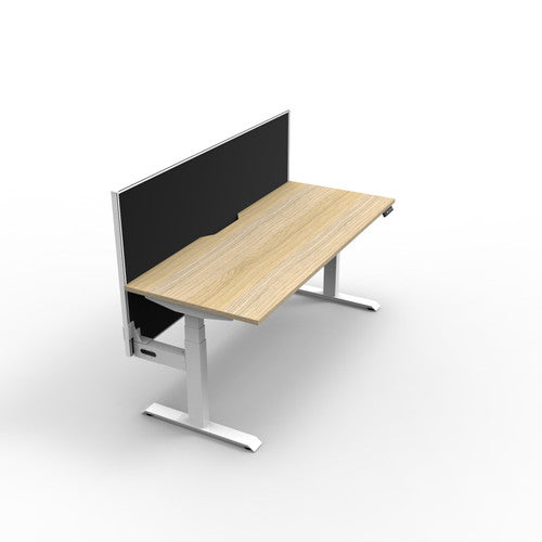 Rapidline Boost Plus Single Sided Workstation 1200 x 750mm with Screen Natural Oak / White Satin