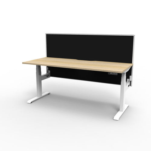 Rapidline Boost Plus Single Sided Workstation 1800 x 750mm with Screen Natural Oak / White Satin