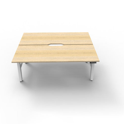 Rapidline Boost Plus Back to Back Workstation 1800 x 750mm Natural Oak / White Satin
